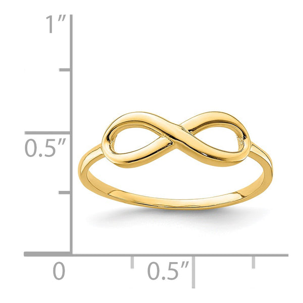 14KT Yellow Gold Infinity Ring. Size 7