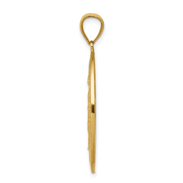 14KT Gold Miraculous Medal Pendant. Chain not Included