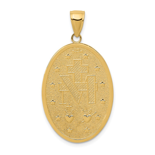 14KT Gold Miraculous Medal Pendant. Chain not Included