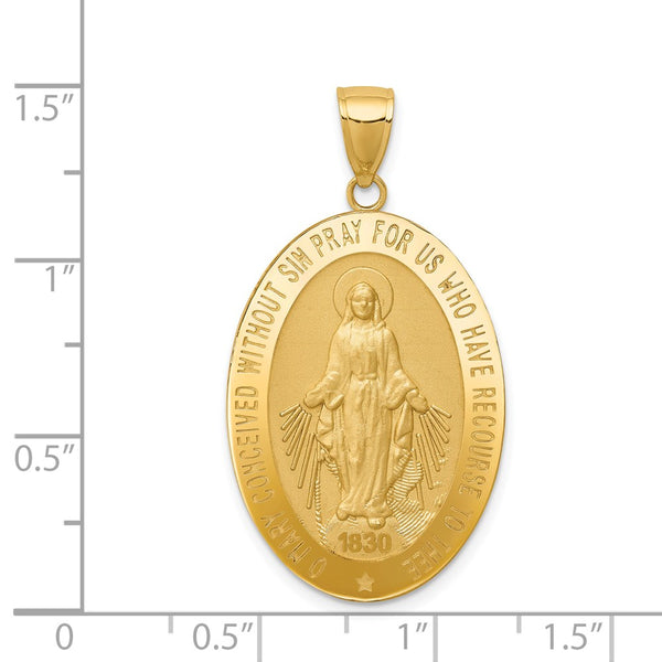 14KT Gold Miraculous Medal Pendant. Chain not Included