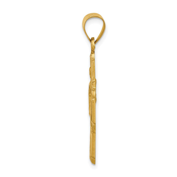 14KT Yellow Gold 34X25MM Four-Way Medal Pendant. Chain Not Included