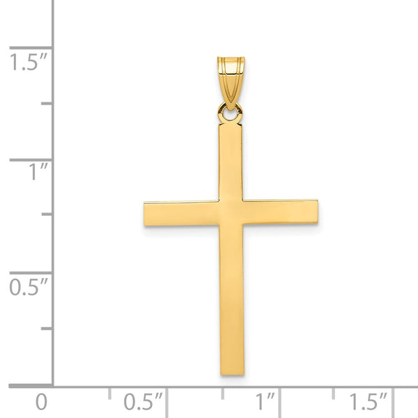 14KT Yellow Gold 38X19MM Cross Pendant. Chain Not Included