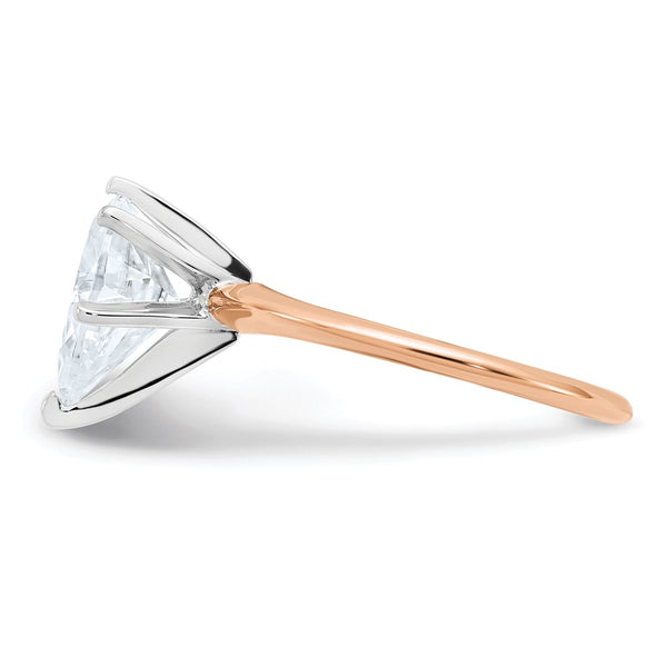 10X7MM Pear Moissanite Solitaire Engagement Ring in 14KT Rose Gold. Size 7