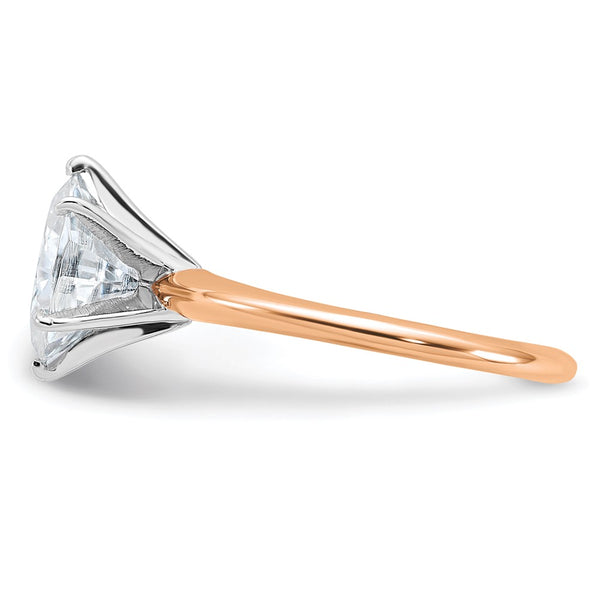 9X7MM Oval Moissanite Solitaire Engagement Ring in 14KT Rose Gold. Size 7