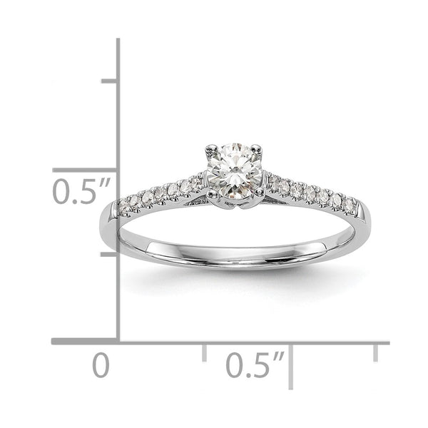 1/10 CTW Natural Diamond Promise Ring in 14KT White Gold. Size 7