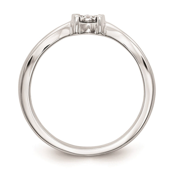 1/3 CTW Natural Diamond Promise Ring in 14KT White Gold. Size 7
