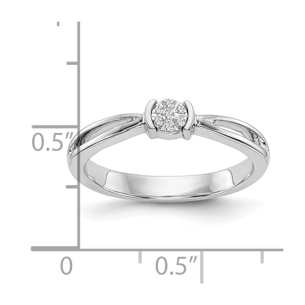 1/3 CTW Natural Diamond Promise Ring in 14KT White Gold. Size 7