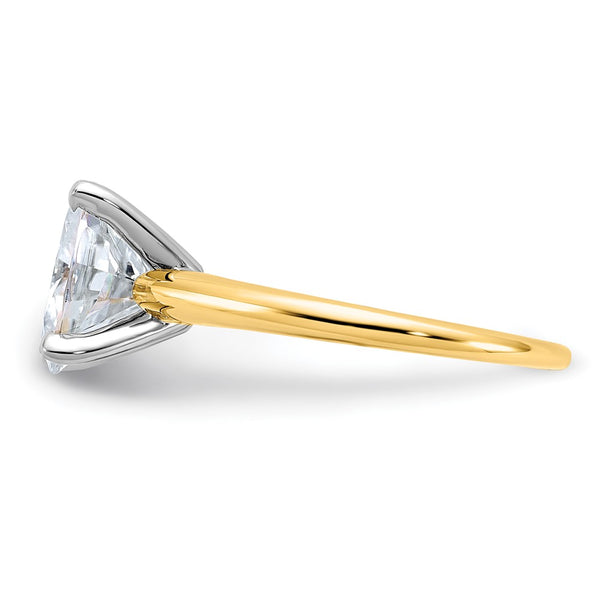 10X8MM Oval Moissanite Solitaire Engagement Ring in 14KT Yellow Gold. Size 6
