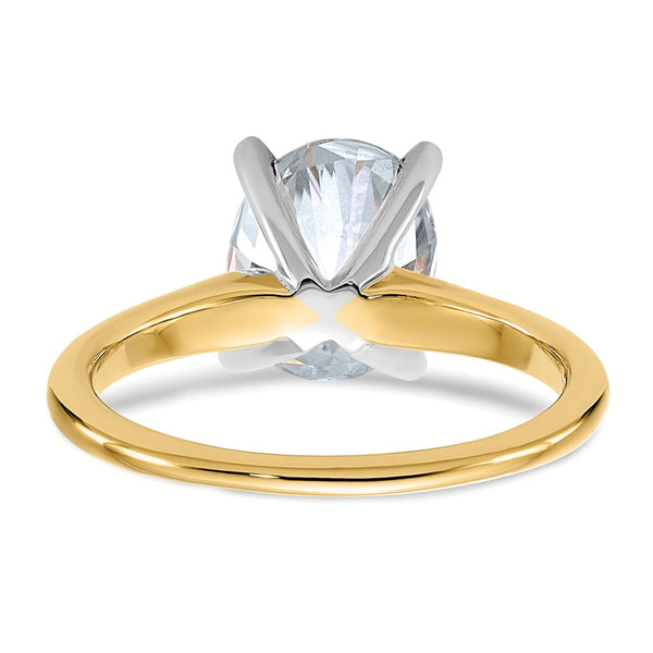10X8MM Oval Moissanite Solitaire Engagement Ring in 14KT Yellow Gold. Size 6