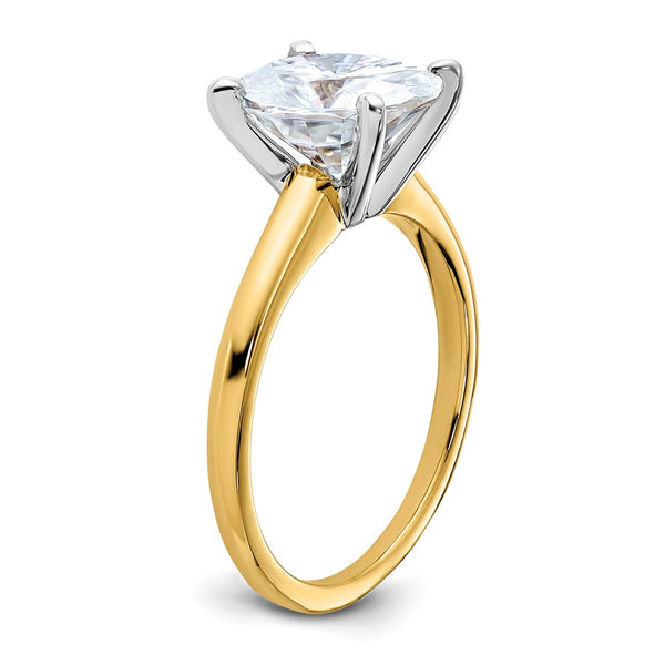 10X8MM Oval Moissanite Solitaire Engagement Ring in 14KT Yellow Gold. Size 6