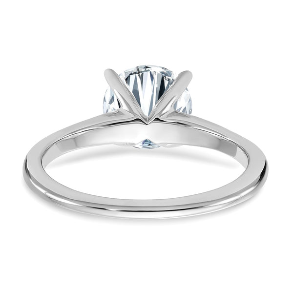 7.5MM Round Moissanite Solitaire Engagement Ring in 14KT White Gold. Size 5