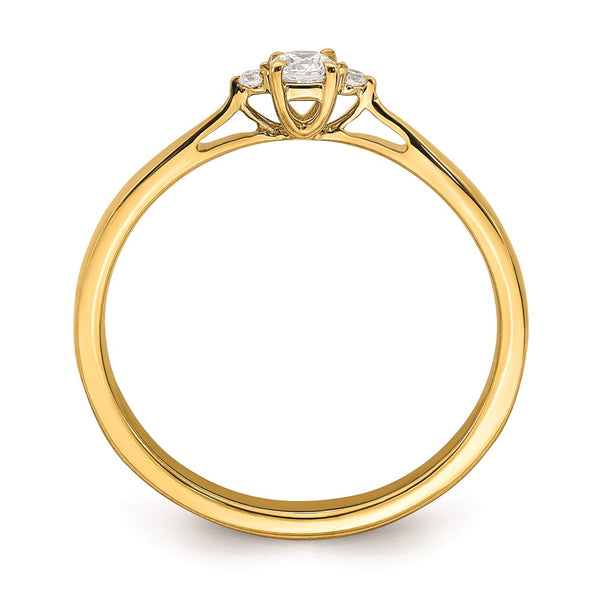 1/10 CTW Natural Diamond Promise Ring in 14KT Yellow Gold. Size 7