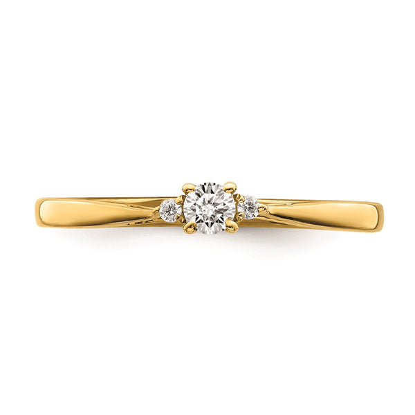 1/10 CTW Natural Diamond Promise Ring in 14KT Yellow Gold. Size 7