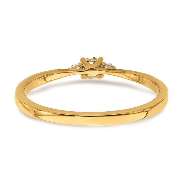 1/10 CTW Natural Diamond Promise Ring in 14KT Yellow Gold. Size 7