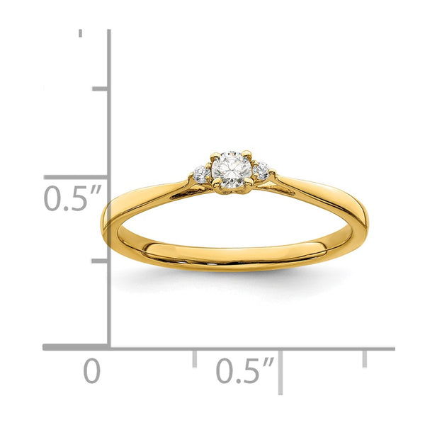 1/10 CTW Natural Diamond Promise Ring in 14KT Yellow Gold. Size 7