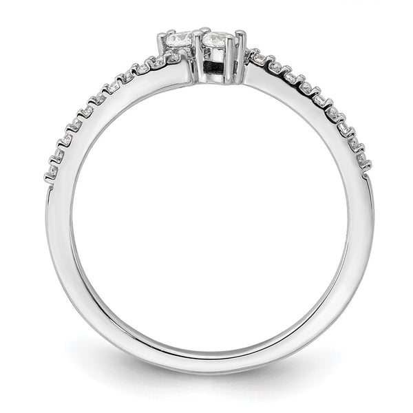 1/6 CTW Diamond Promise Ring in 14KT White Gold. Size 7