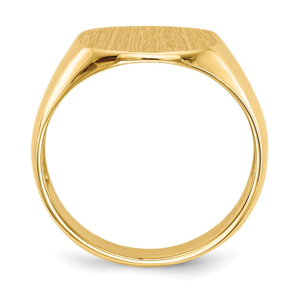 14KT Yellow Gold 12X13.5MM Signet Ring. Size 10