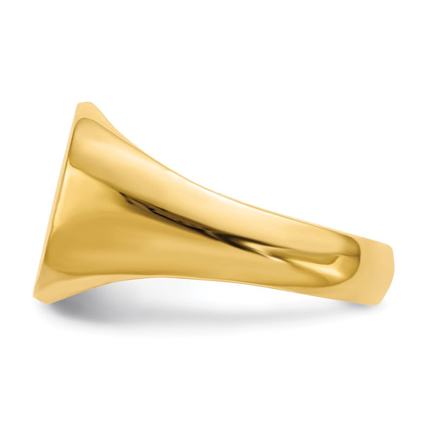14KT Yellow Gold 12X13.5MM Signet Ring. Size 10
