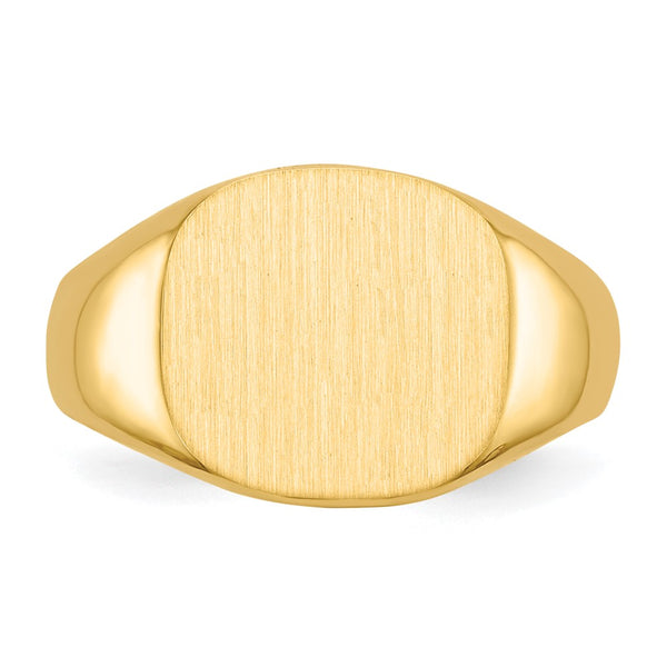 14KT Yellow Gold 12X13.5MM Signet Ring. Size 10