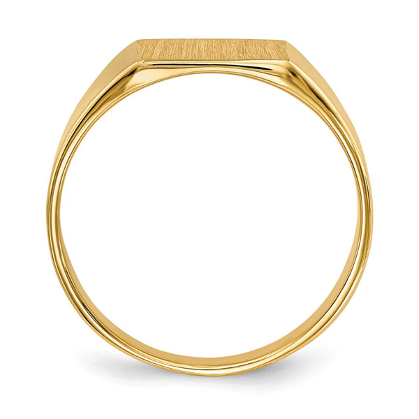 14KT Yellow Gold 8X8.5MM Closed Back Signet Ring. Size 5