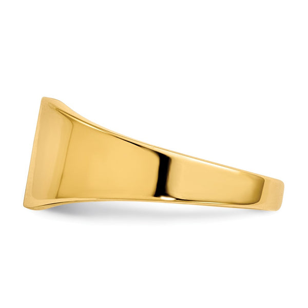 14KT Yellow Gold 8X8.5MM Closed Back Signet Ring. Size 5