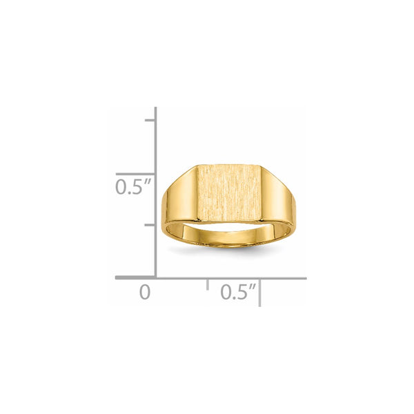 14KT Yellow Gold 8X8.5MM Closed Back Signet Ring. Size 5