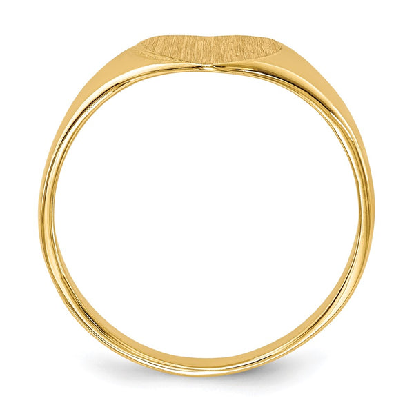 14KT Yellow Gold 7.5X8.5MM Heart Signet Ring. Size 6