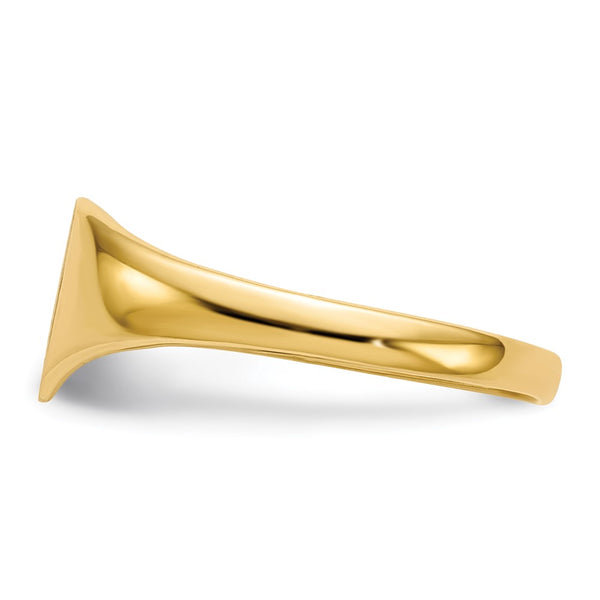 14KT Yellow Gold 7.5X8.5MM Heart Signet Ring. Size 6