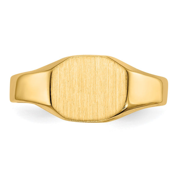 14KT Yellow Gold Childrens Signet Ring. Size 3