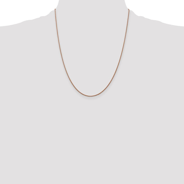 14KT Rose Gold 22-inch 1MM Diamond-cut Spiga Link Chain