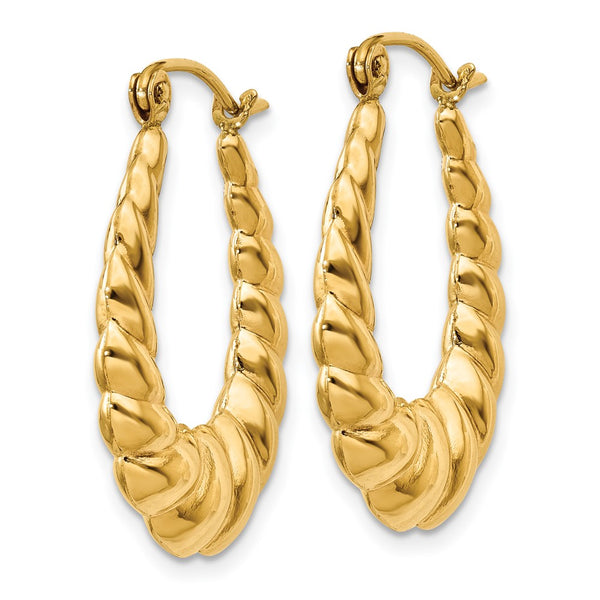14KT Yellow Gold 25X18MM Hoop Earrings
