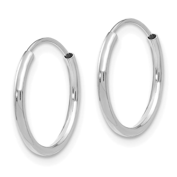 14KT White Gold 13MM Hoop Earrings