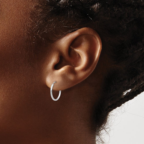 14KT White Gold 13MM Hoop Earrings