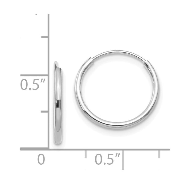 14KT White Gold 13MM Hoop Earrings