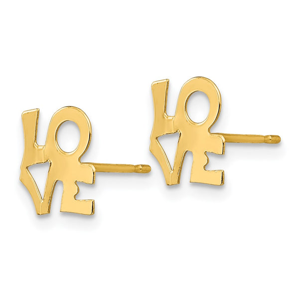 14KT Yellow Gold Love Earrings