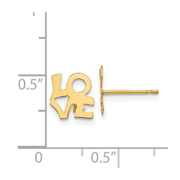 14KT Yellow Gold Love Earrings
