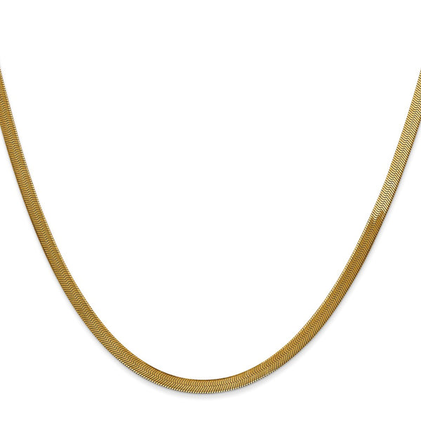 14KT Yellow Gold 16-inch 3MM Lobster Clasp Herringbone Chain