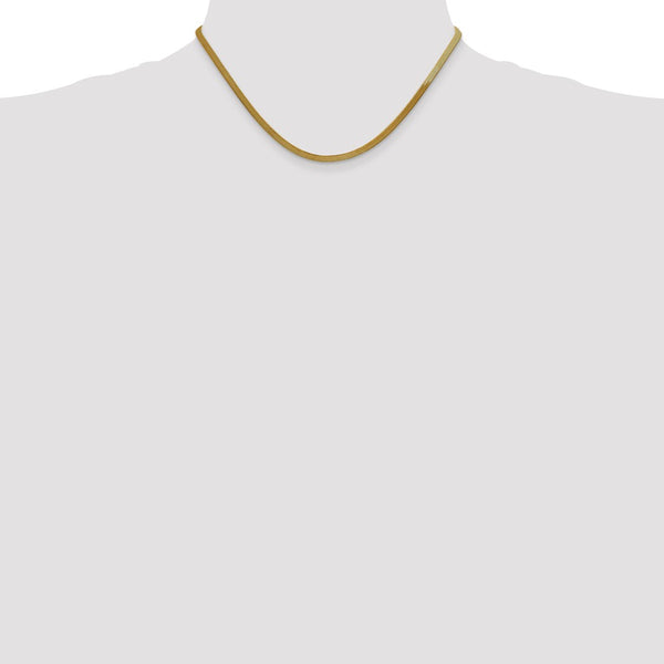 14KT Yellow Gold 16-inch 3MM Lobster Clasp Herringbone Chain