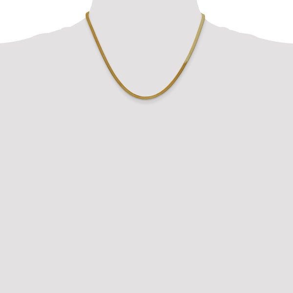 14KT Yellow Gold 18-inch 3MM Lobster Clasp Herringbone Chain