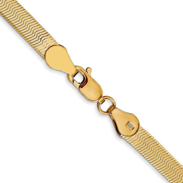 14KT Yellow Gold 24-inch 4MM Lobster Clasp Herringbone Chain