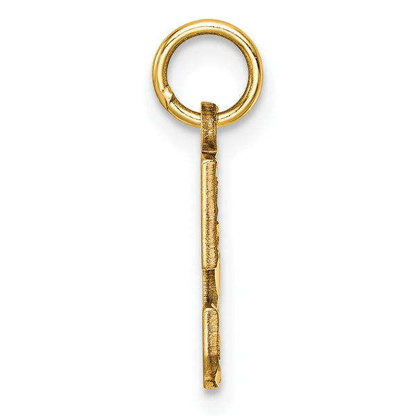 14KT Yellow Gold 20X7MM Diamond-cut Number 5 Pendant. Chain Not Included