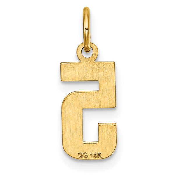 14KT Yellow Gold 20X7MM Diamond-cut Number 5 Pendant. Chain Not Included