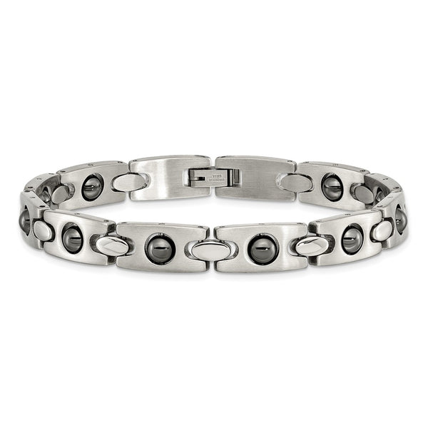Stainless Steel Magnetic Ball Accent Bracelet