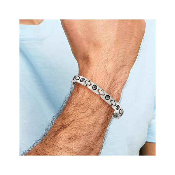 Stainless Steel Magnetic Ball Accent Bracelet