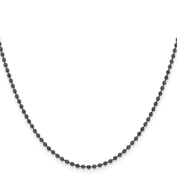 Stainless Steel 2.0mm IP Black-plated 18in Ball Chain
