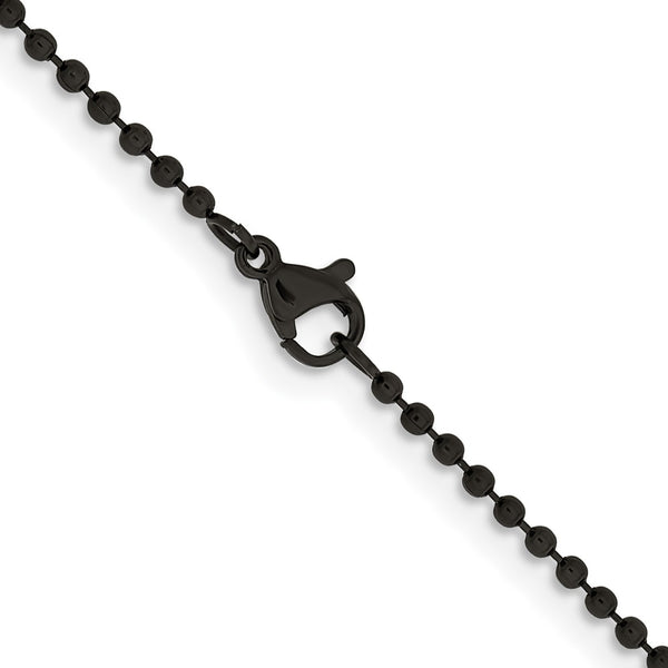 Stainless Steel 2.0mm Black-plated 30in Ball Chain