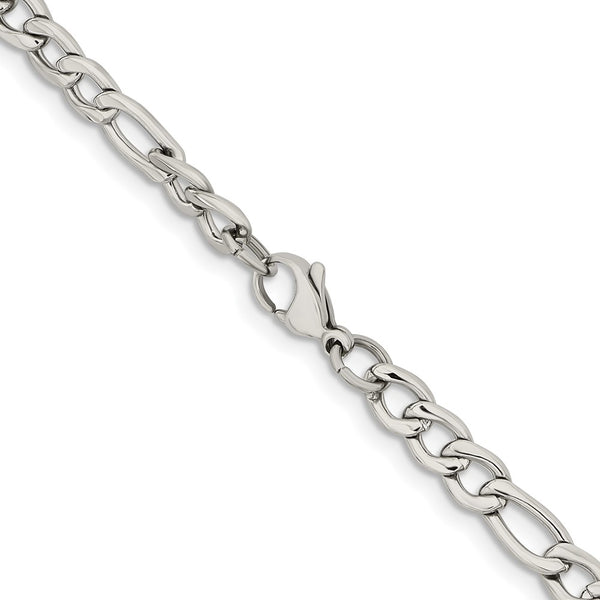 Stainless Steel 6.30mm 24in Figaro Chain