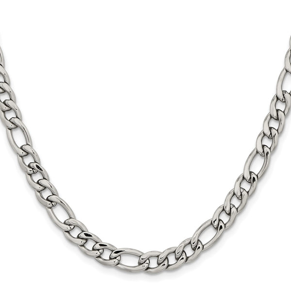 Stainless Steel 6.75mm 22in Figaro Chain