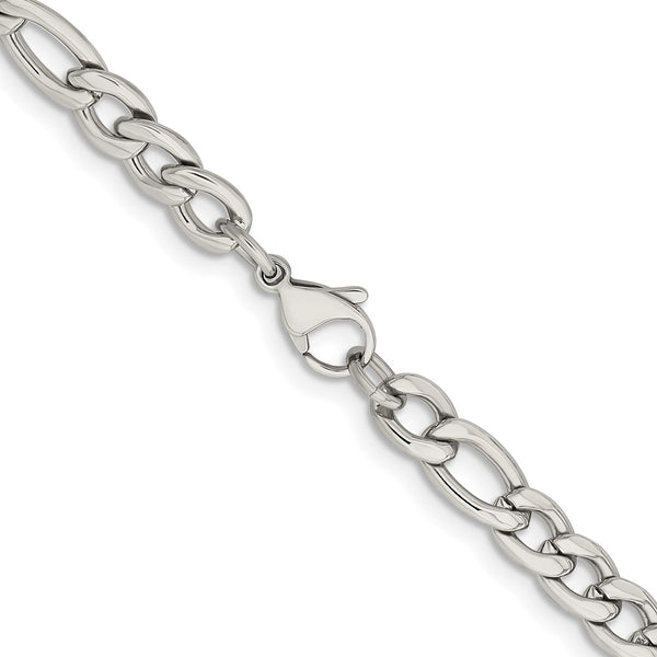 Stainless Steel 6.75mm 22in Figaro Chain