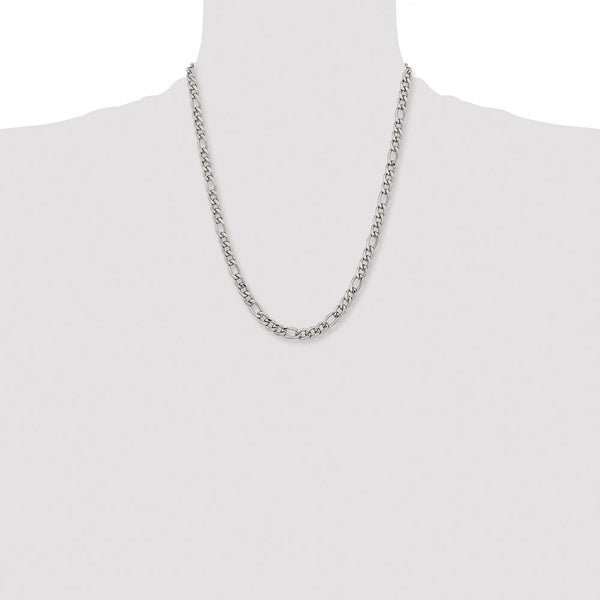 Stainless Steel 6.75mm 22in Figaro Chain